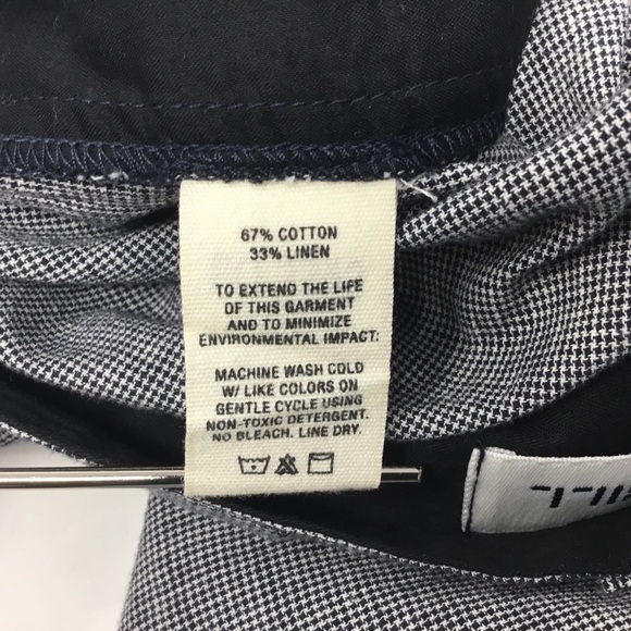 Alex Mill Drill Pleated Shorts Houndstooth Linen Blend High Waisted Size 4 - Picture 10 of 11